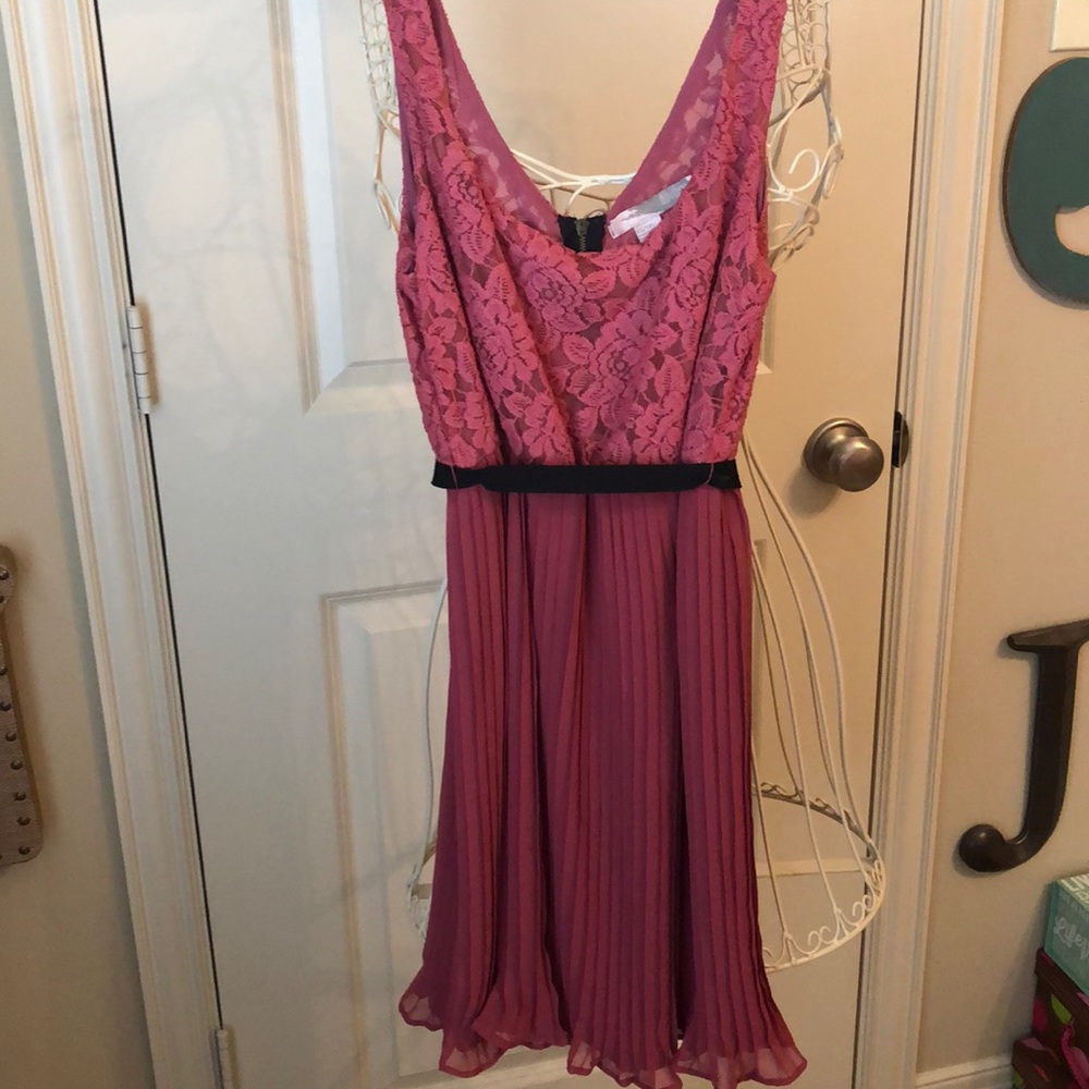 💗Rose pleated and lace dress 💗